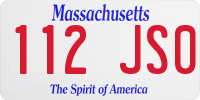 MA license plate 112JS0
