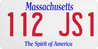 MA license plate 112JS1