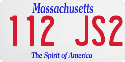 MA license plate 112JS2