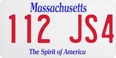 MA license plate 112JS4