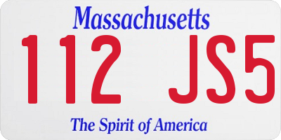 MA license plate 112JS5