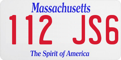 MA license plate 112JS6