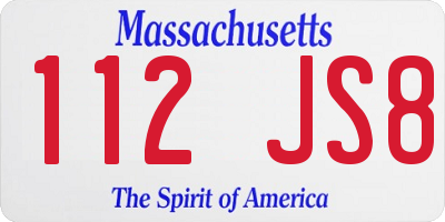 MA license plate 112JS8