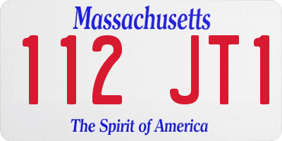 MA license plate 112JT1