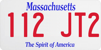 MA license plate 112JT2