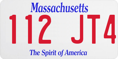 MA license plate 112JT4