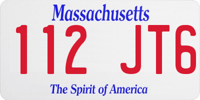 MA license plate 112JT6