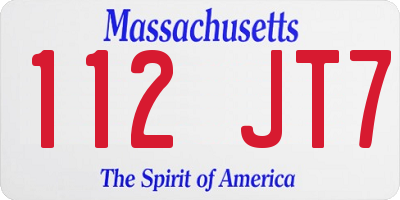 MA license plate 112JT7
