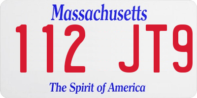 MA license plate 112JT9