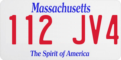MA license plate 112JV4