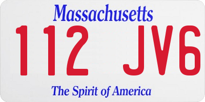 MA license plate 112JV6