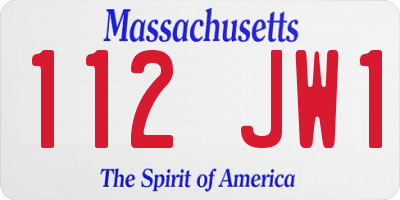 MA license plate 112JW1