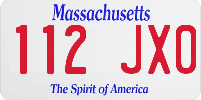 MA license plate 112JX0