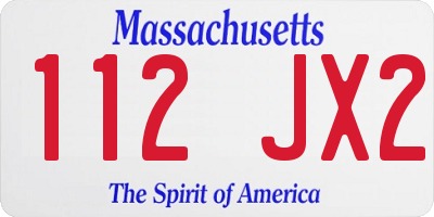 MA license plate 112JX2