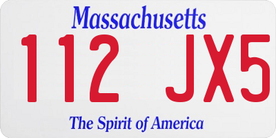 MA license plate 112JX5