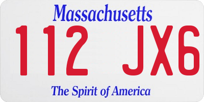 MA license plate 112JX6