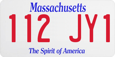 MA license plate 112JY1