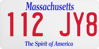 MA license plate 112JY8