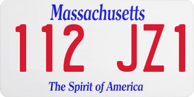 MA license plate 112JZ1