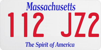 MA license plate 112JZ2