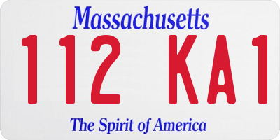 MA license plate 112KA1