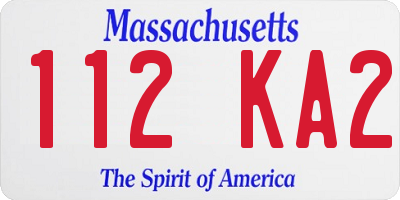 MA license plate 112KA2