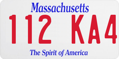 MA license plate 112KA4