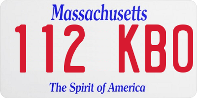 MA license plate 112KB0