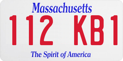 MA license plate 112KB1