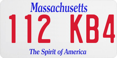 MA license plate 112KB4