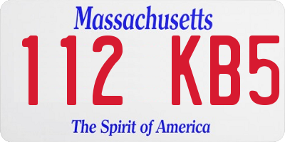 MA license plate 112KB5