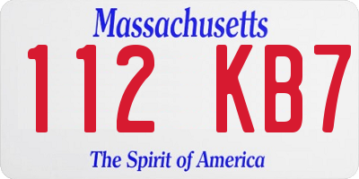 MA license plate 112KB7