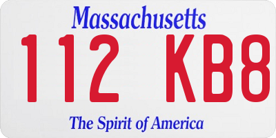 MA license plate 112KB8