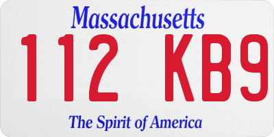MA license plate 112KB9