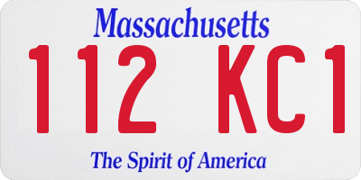 MA license plate 112KC1