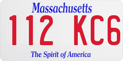 MA license plate 112KC6