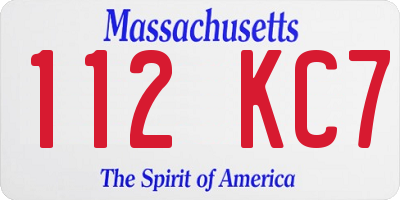 MA license plate 112KC7