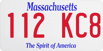 MA license plate 112KC8
