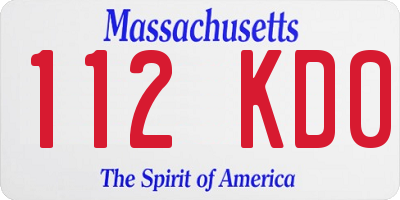 MA license plate 112KD0
