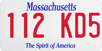 MA license plate 112KD5