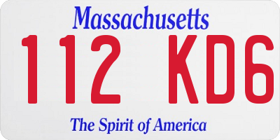 MA license plate 112KD6