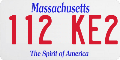 MA license plate 112KE2