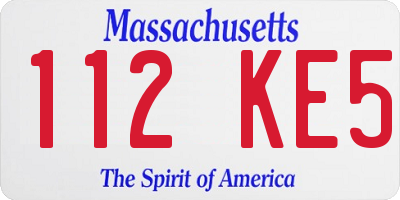 MA license plate 112KE5