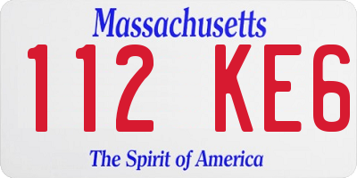MA license plate 112KE6