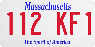 MA license plate 112KF1