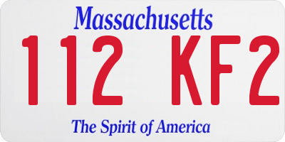 MA license plate 112KF2