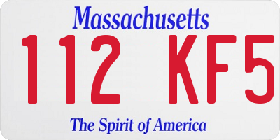 MA license plate 112KF5