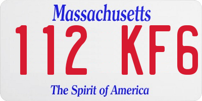 MA license plate 112KF6