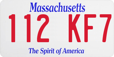 MA license plate 112KF7