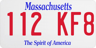 MA license plate 112KF8